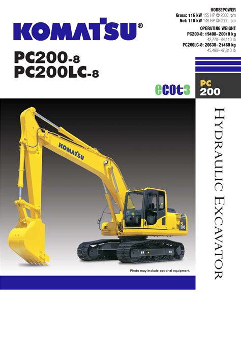 komatsu pc200 spec sheet